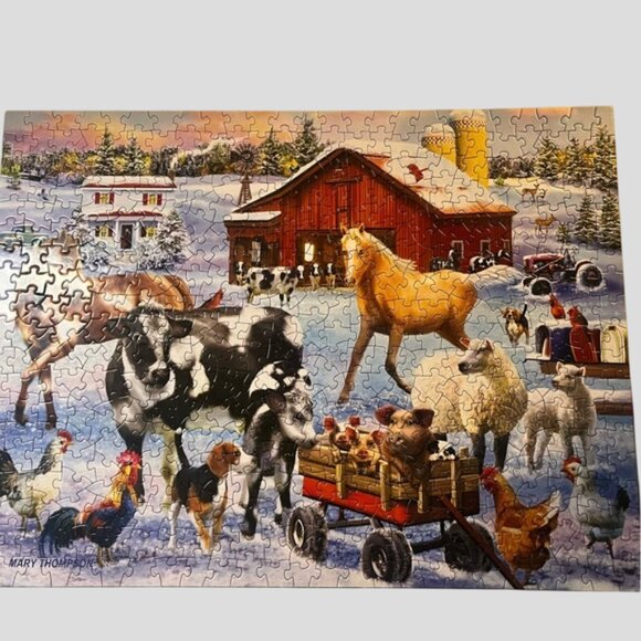 Bits and Pieces Snowy Farmyard Fun 500 Piece Puzzle - Picture 2 of 5